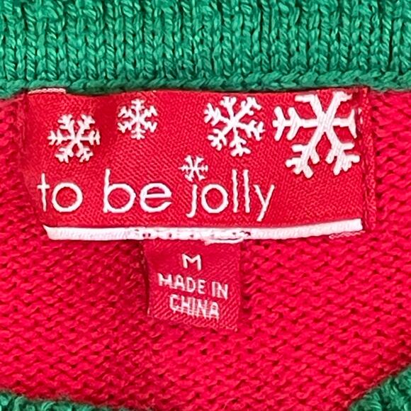 To Be Jolly NAUGHTY OR NICE Changeable Sequin Ugly Christmas Sweater Size Med - Picture 4 of 5